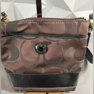 New! Coach Chocolate Brown satin crossbody